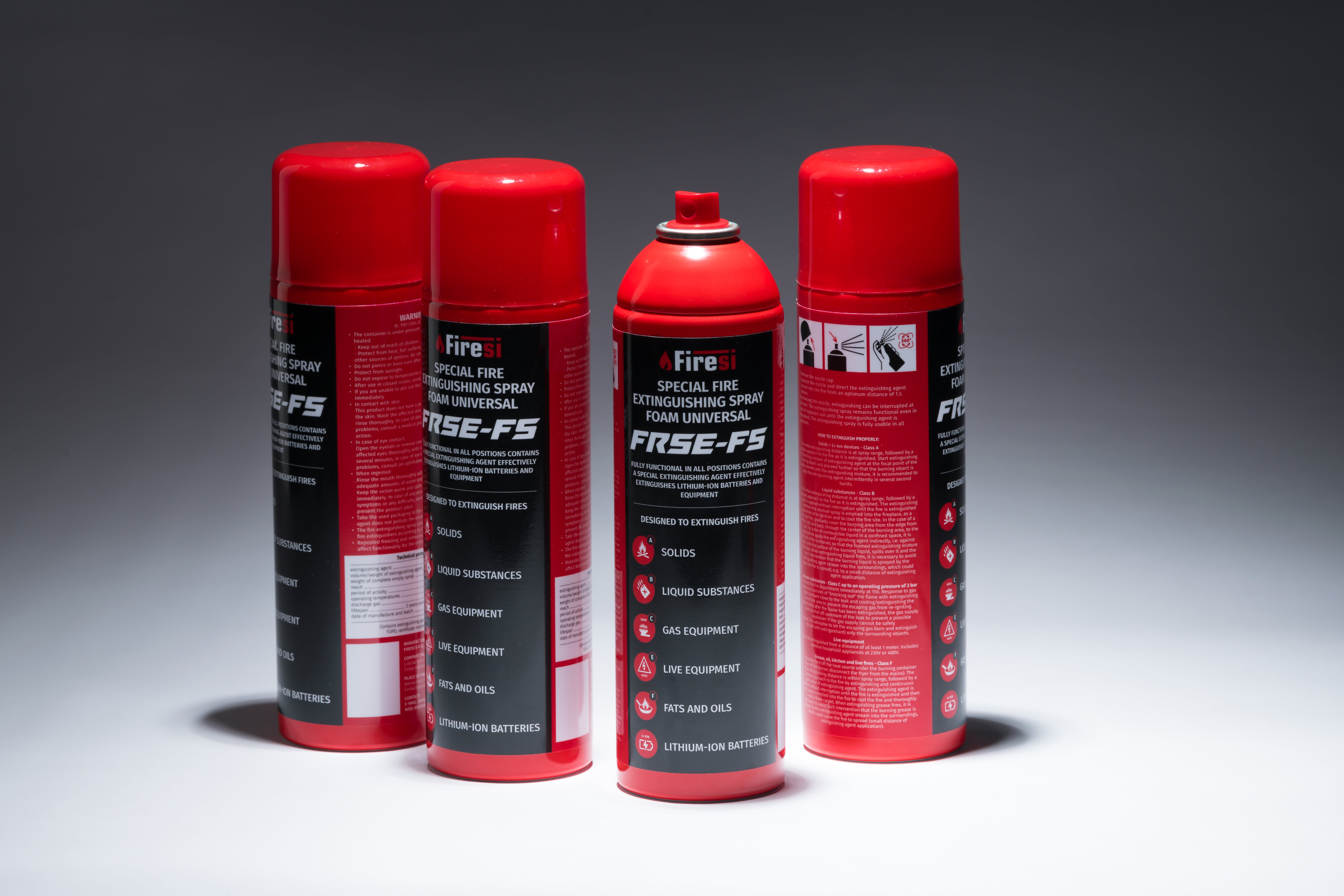 FRS Aerosol - 400 ml universal foam extinguishing spray for solids, liquids, gases, metals, fats and lithium-ion fires